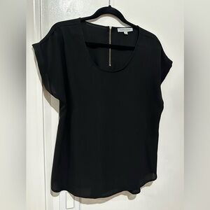 Women’s LG Black Olive & Oak Blouse/Top w/ Zipper Back, Excellent Condition